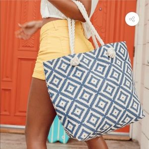 Summer & Rose Navy diamond tote